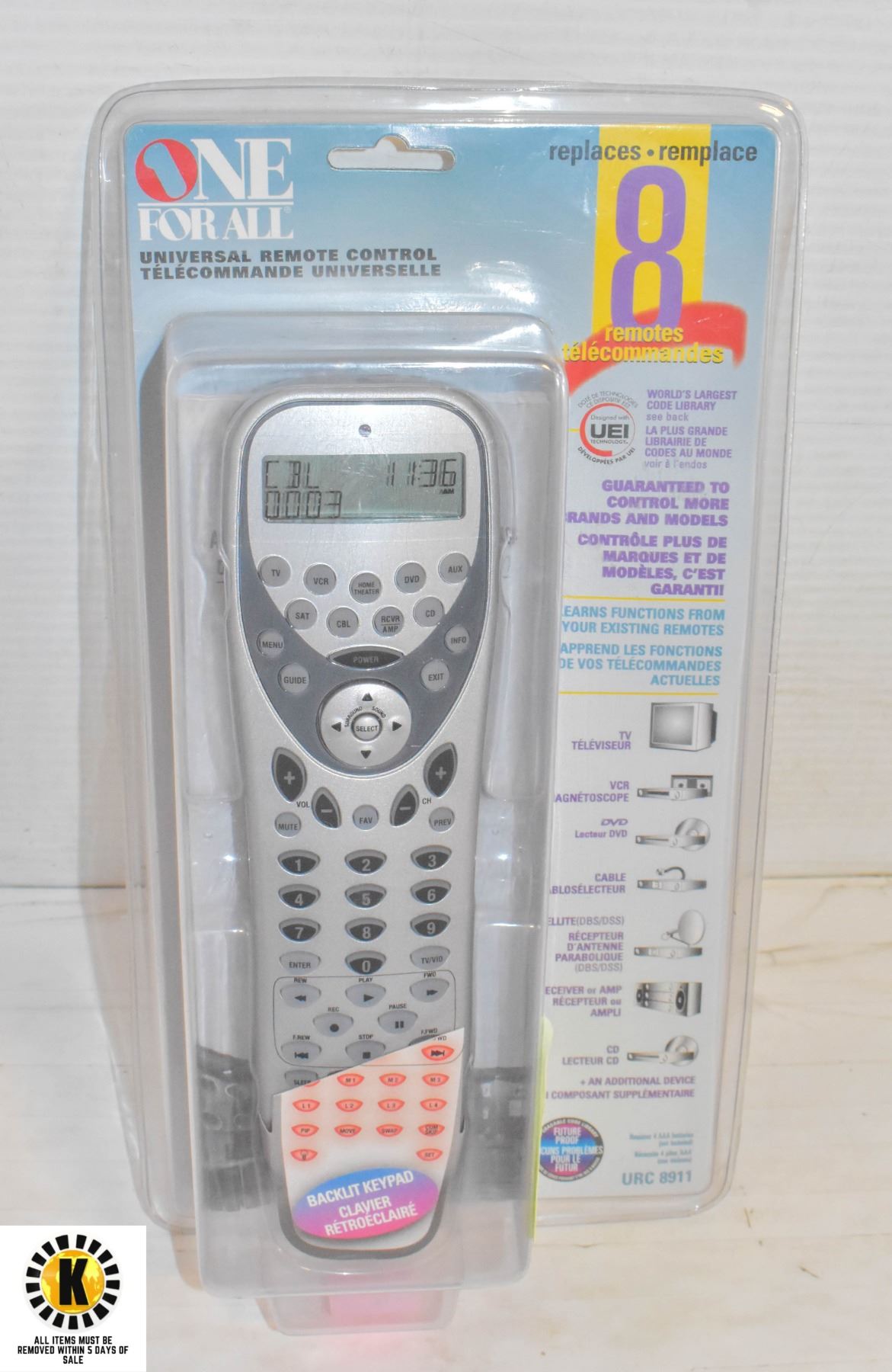 NEW ONE FOR ALL UNIVERSAL REMOTE CONTROL New one for all universal remote control