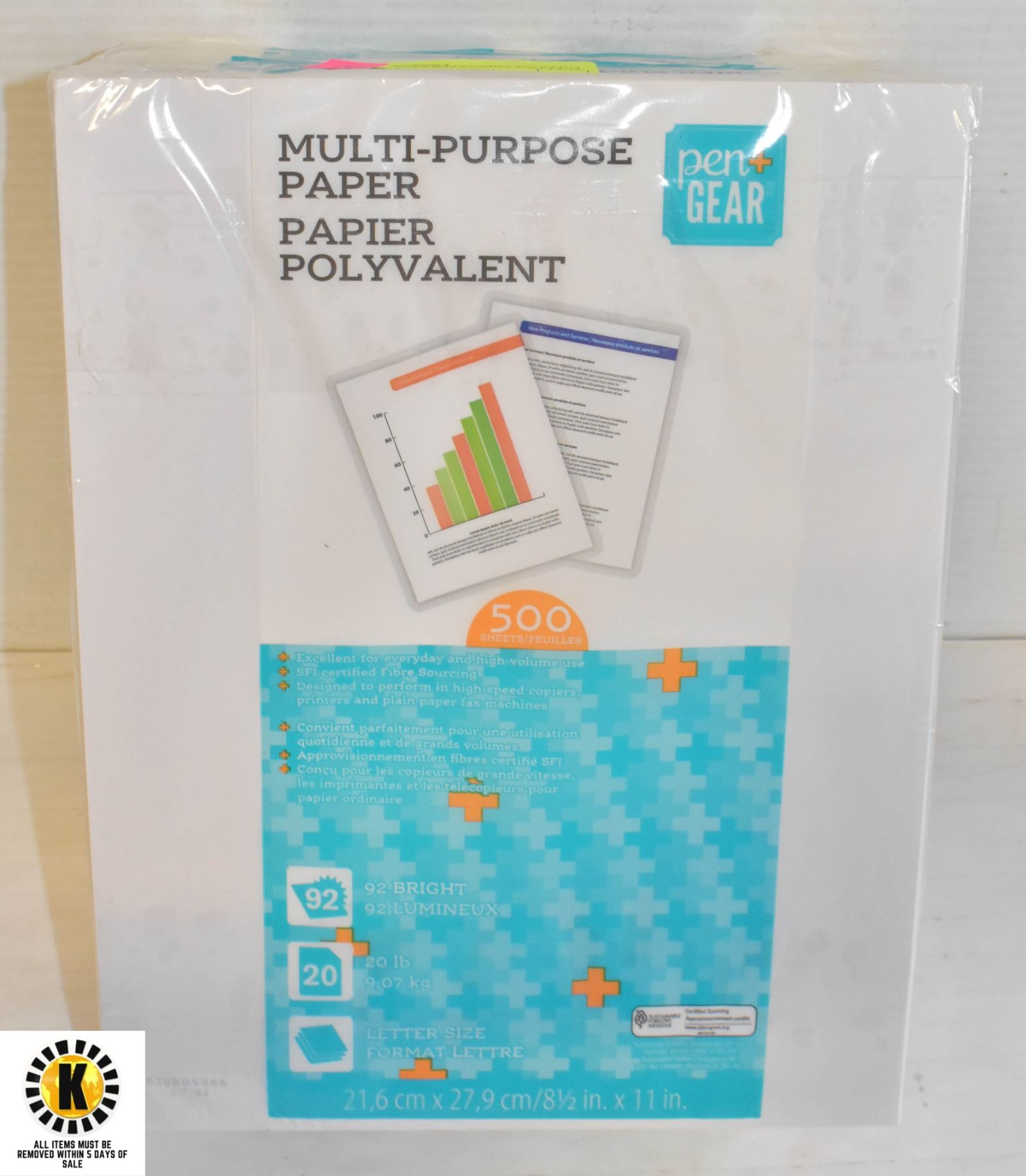 FLAT OF 2 MULTIPURPOSE PAPER,500 SHEETS PER PACK