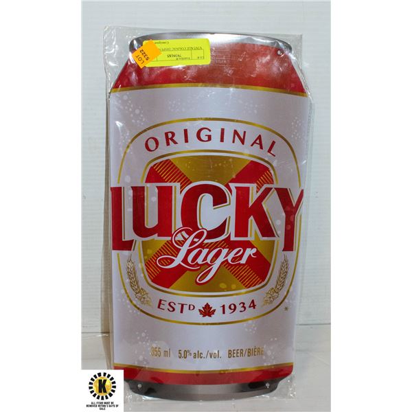 SEALED LUCKY BEER SIGN