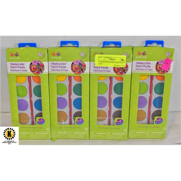 4 PACKS OF WATER COLOR PAINT SETS
