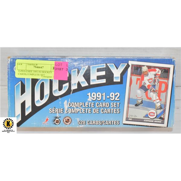 O-PEE-CHEE 1991-92 HOCKEY CARDS,COMPLETE SET