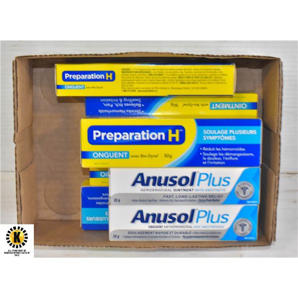 LOT OF 5 PREPARATION H AND 2 ANUSOL OINTMENT