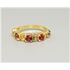 Image 1 : GOLD TONE WITH CLEAR AND RED