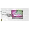Image 1 : 925 WATER WAVE SILVER CHAIN WITH GREEN/RED STONE