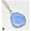Image 1 : 925 WATER WAVE SILVER CHAIN WITH NATURAL BLUE STON