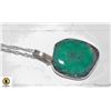Image 1 : 925 WATER WAVE SILVER CHAIN WITH NATURAL GREEN STO