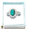 Image 1 : S925 EMERALD GEMSTONE RING SIZE 9 NEW