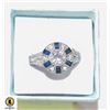 Image 1 : SILVER RING WITH SAPHHIRE ZIRCON GEMSTONES SIZE 9