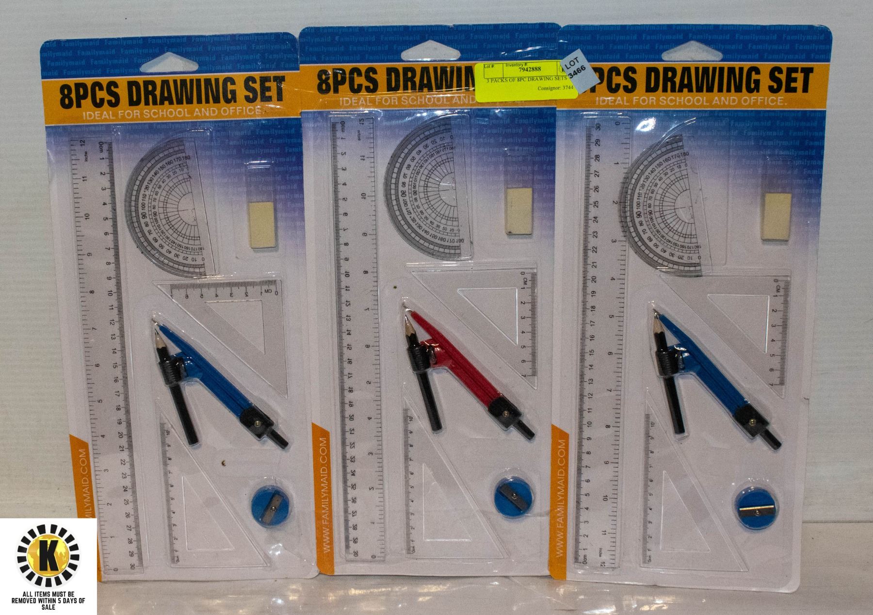 Drawing Set Examples 3 PACKS OF 8PC DRAWING SETS