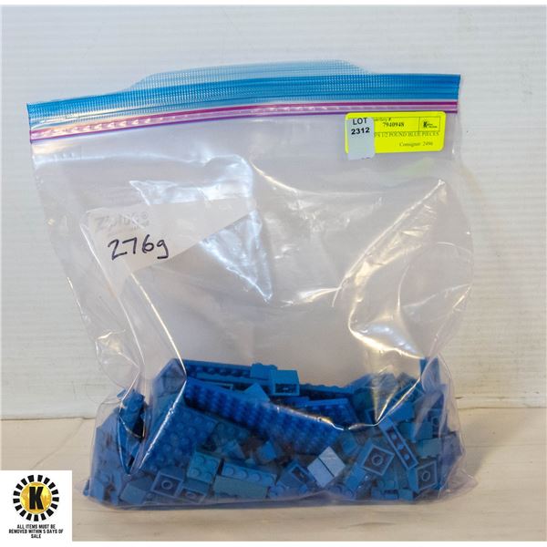 LEGO 1970'S 1/2 POUND BLUE PIECES