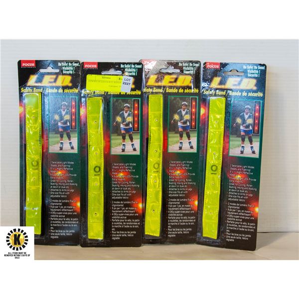 4 PACKS OF LED SAFETY BANDS