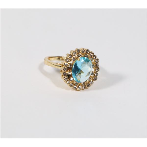 NEW ROUND RHINESTONE SIZE 7 RING.