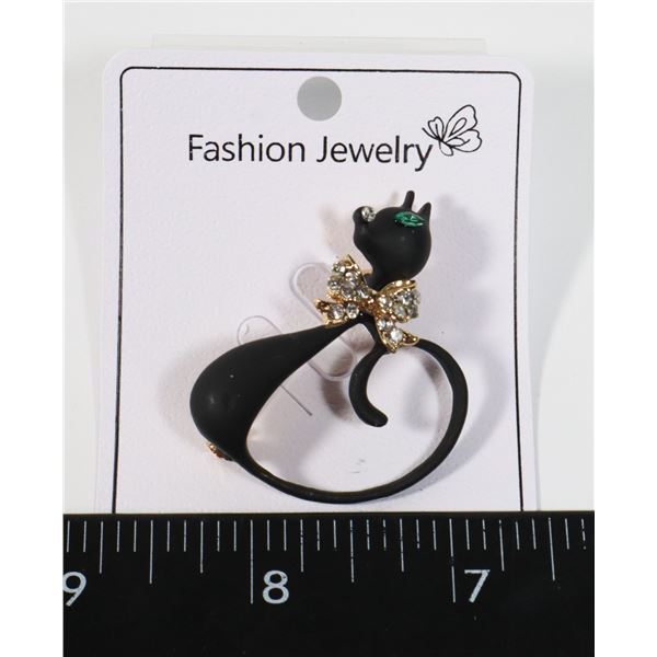 NEW RHINESTONE CAT DESIGN BROOCH