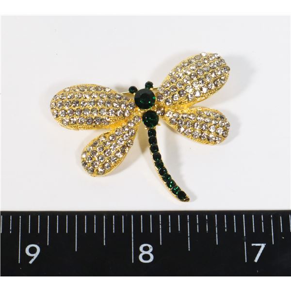 NEW RHINESTONE DRAGON FLY BROOCH