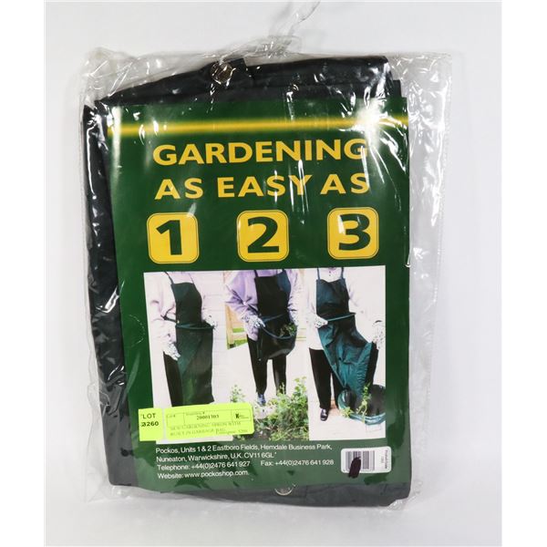 NEW GARDENING APRON WITH BUILT IN GARBAGE BAG