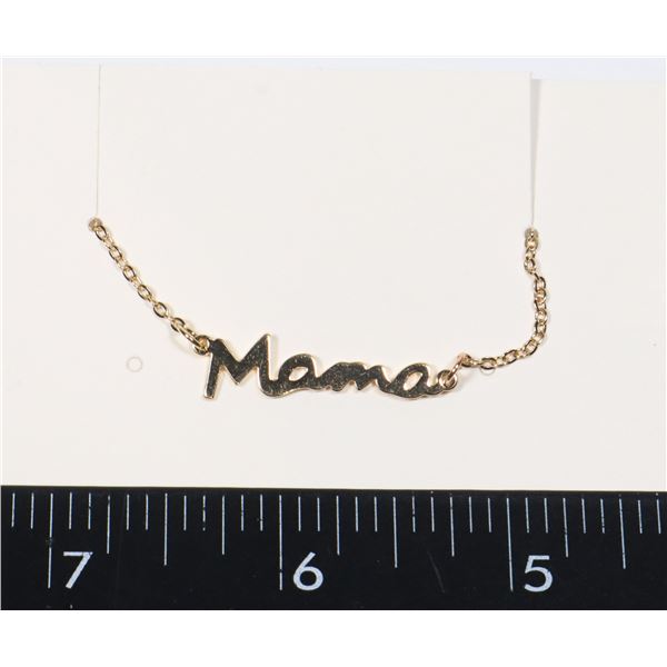 NEW GOLD TONE MAMA NECKLACE