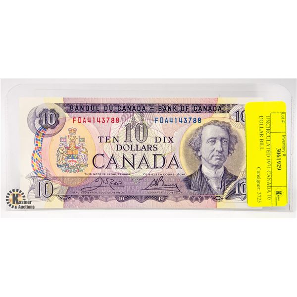 UNCIRCULATED 1971 CANADA 10 DOLLAR BILL