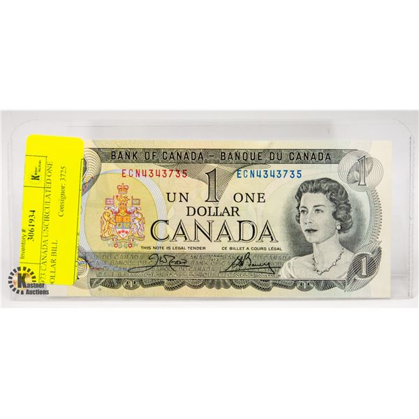 1973 CANADA UNCIRCULATED ONE DOLLAR BILL
