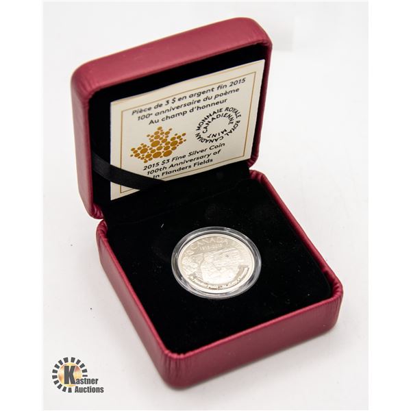 2015 SILVER 3 DOLLAR WW1 SPECIMEN COIN