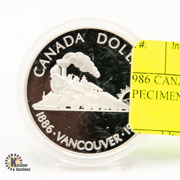 1986 CANADA SILVER DOLLAR SPECIMEN