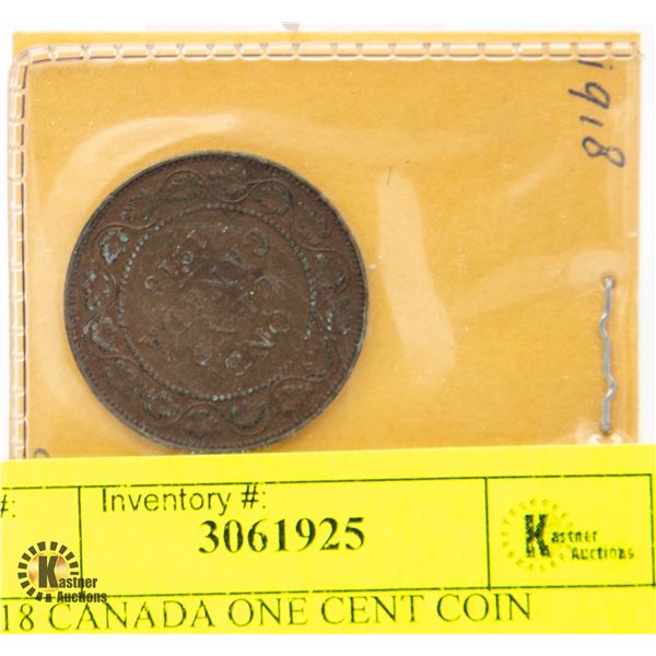1918 CANADA ONE CENT COIN