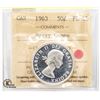 Image 1 : 1963 CERTIFIED PL-65 CANADIAN SILVER HALF DOLLAR