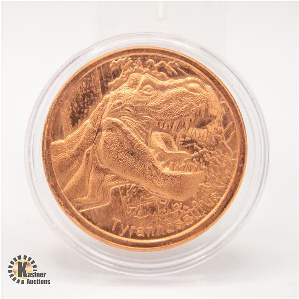 21-1-OZ FINE COPPER TYRANNOSAURUS REX ROUND