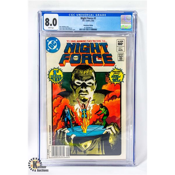 DC NIGHT FORCE #1 CGC COMIC, NEWSSTAND