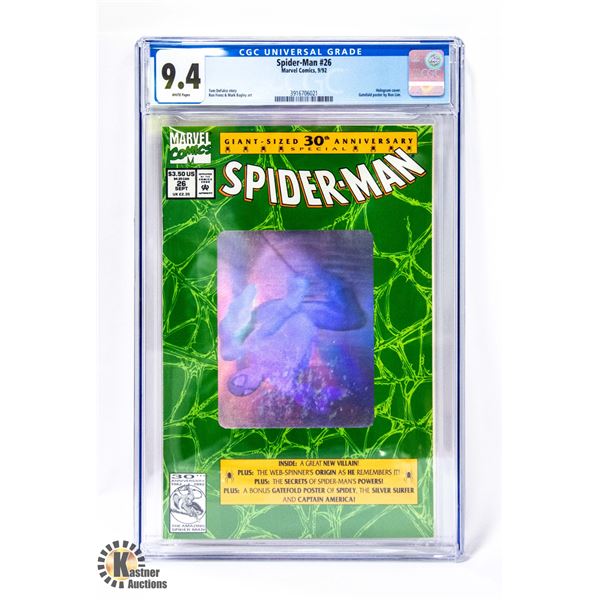 MARVEL SPIDER-MAN #26 CGC COMIC, HOLOGRAM COVER