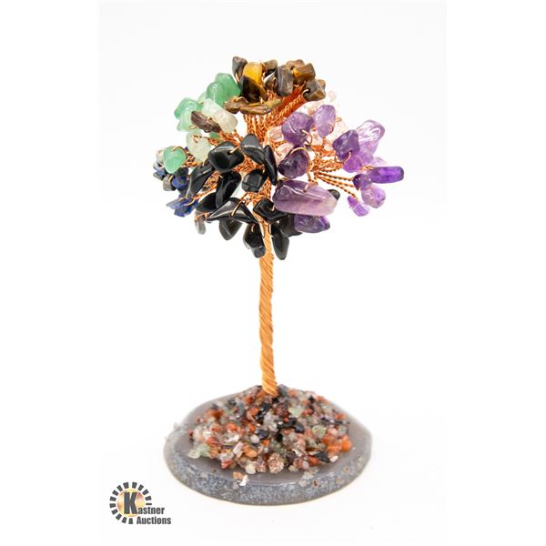 NEW GENUINE CHAKRA HEALING STONE TREE OF LIFE WIRE