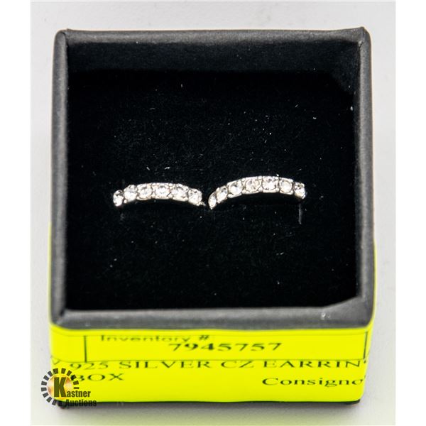 NEW 925 SILVER CZ EARRINGS IN GIFT BOX