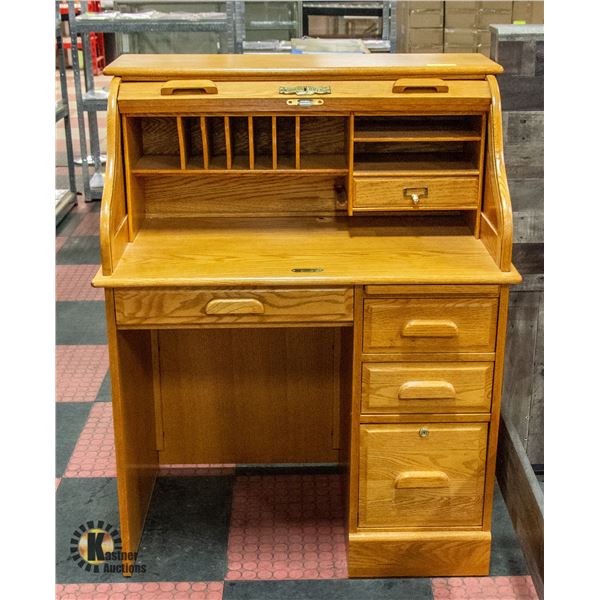 SOLID OAK ROLLTOP DESK 36 X 23 X 46 W KEY Kastner Auctions Solid oak rolltop desk 36 x 23 x 46 w key kastner auctions