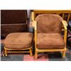 Image 1 : VINTAGE BIRCH TUB CHAIR & OTTOMAN- MADE IN CANADA