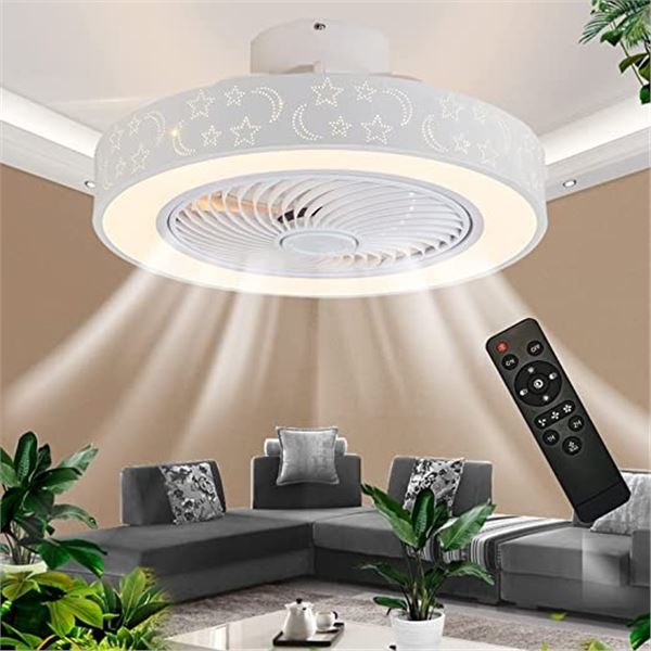 NEW HIDDEN BLADE CEILING FAN WITH LED RING LIGHT