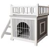 Image 1 : NEW PETSFIT WOODEN PET HOUSE WITH STAIRS & ROOFTOP