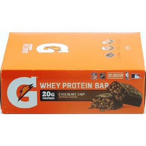 NEW CASE OF GATORADE CHOCOLATE CHIP PROTEIN BARS