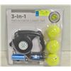 Image 1 : NEW SEALED 3 IN 1 RETRACTABLE LEASH SET INCLUDING