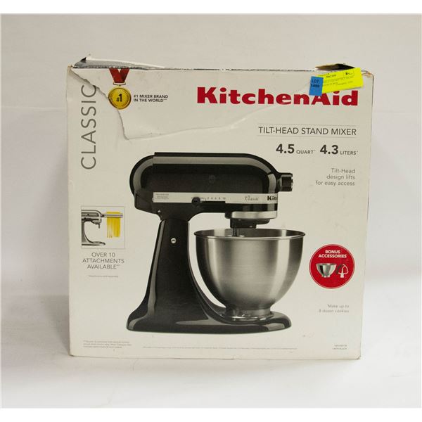 KITCHENAID 4.5 QUART TILT HEAD STAND MIXER IN BOX