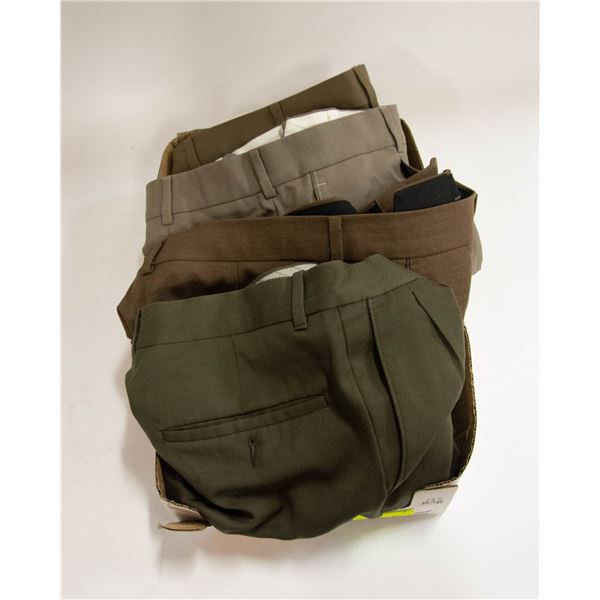 FLAT OF 5 PAIRS OF MENS DRESS PANTS INCLUDING