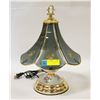 Image 1 : VINTAGE GLASS BRASS TOUCH LAMP