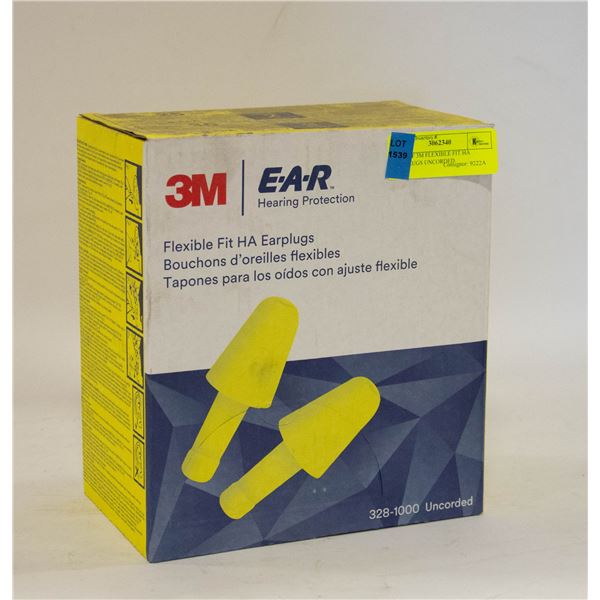 BOX OF 3M FLEXIBLE FIT HA EARPLUGS UNCORDED