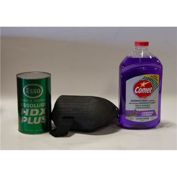 1 QUART CAN ESSO 10W 30 OIL AND SET OF KNEE