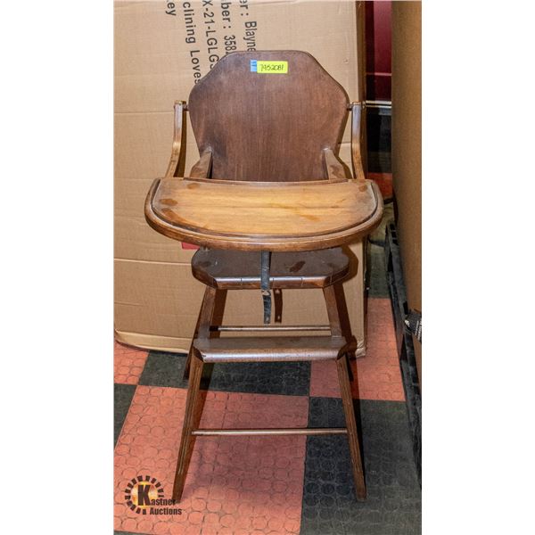 ANTIQUE DOLL WOODEN HIGH-CHAIR