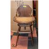 Image 1 : ANTIQUE DOLL WOODEN HIGH-CHAIR