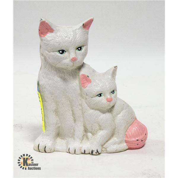 UNCLAIMED CAST IRON PAINTED CAT DECOR PIECE