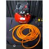 Image 2 : PORTABLE CABLE 6GAL 150PSI PORTABLE PANCAKE COMPRESSOR, AIR HOSE, DEWALT PNEUMATIC FINISH STAPLER