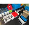 Image 5 : LARGE LOT OF ASSORTED DISHWARE, GLASSWARE, DISHWASHER TRAYS, 3 TIER MOBILE CART. SILVERWARE TRAYS