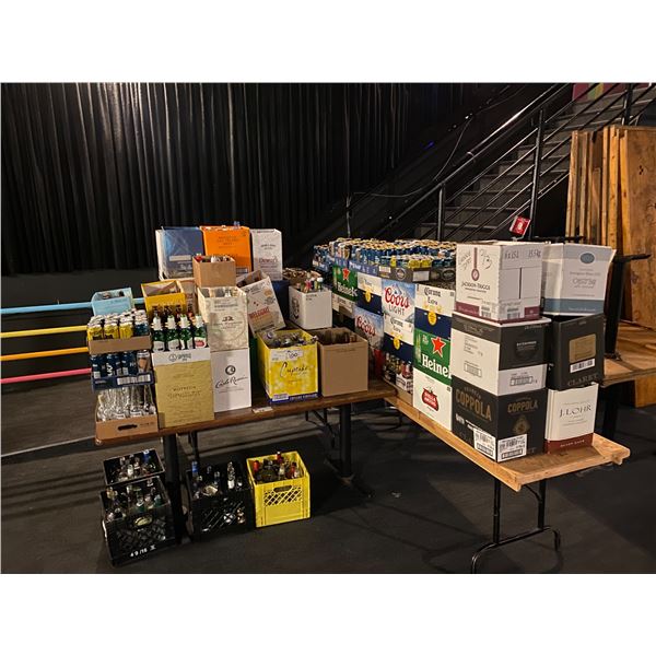 LARGE LOT OF ASSORTED EMPTY BOTTLES AND CANS