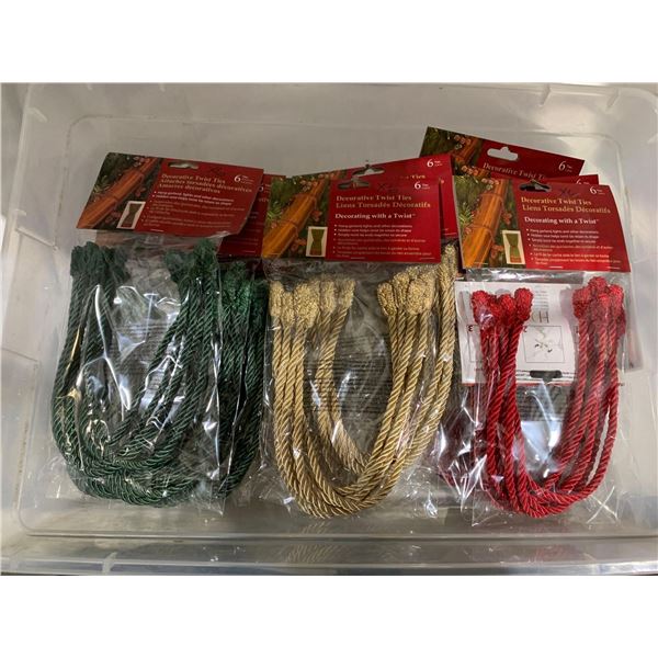 Lot of 18 Assorted Decorative Twist Ties 18 x6