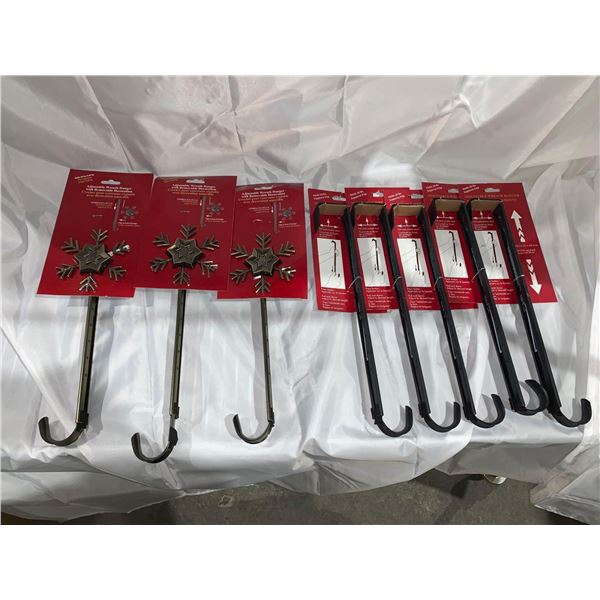 Lot of 3 SnowFlake and 5 Plain Wreath Hangers